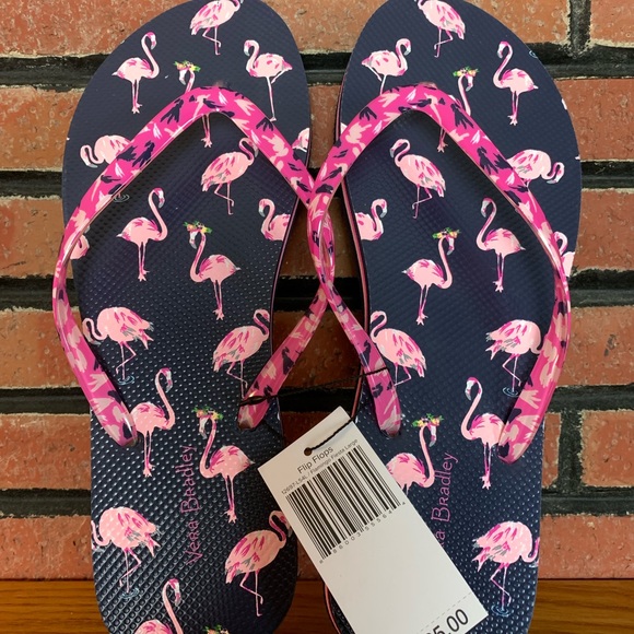 vera bradley flamingo flip flops